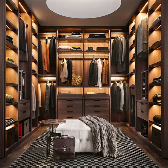 Custom Made Bedroom Wood Built in Wardrobe Storage Cabinet Closets Set Furniture Design Modern Clothes Walk in Closet Wardrobe